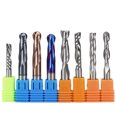 Good price Cnc Wood Router Bit Custom High Yingness Temperature Resistant Alloy Copper Blue Black Coating Spiral Taper Ball Nose End Mill online