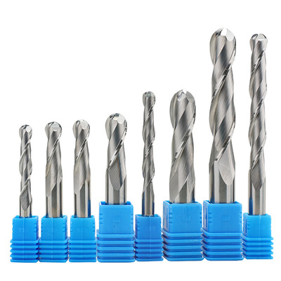 Goede prijs YingBa Twee fluit Spiraalbal Hoofd Freesmachine Houtbewerking Bit Carbide Ronde Neus Ball Neus End Mill voor houtsnijwerk online