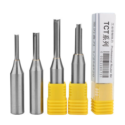 Un buen precio. Precio Baato personalizado 1/2 12mm Shank TCT Router de bit recto de dos bordes para el corte de bit de trabajo de madera CNC en línea
