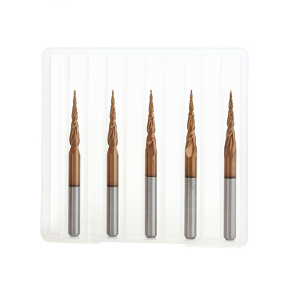 قیمت خوب عمده فروشی کارخانه 2 فلوت Hrc55 فولاد تنگستن 3.175 فرز انتهایی مخروطی بیت بینی توپی CNC چوب حکاکی فرز آنلاین