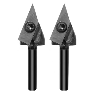 قیمت خوب ابزار برش چوب قابل تعویض کاربید ورودی های Spoilboard Bit 60 درجه حکاکی فرش برش CNC V نوع روتر Bit آنلاین