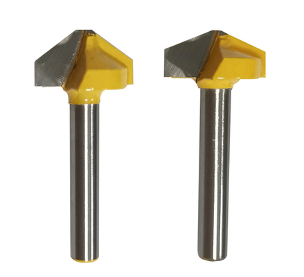 Harga bagus 1/4 6 Shank Carbide 90 Derajat ACM ACP Alat Pemotong V Groove Router Bit untuk Aluminium on line