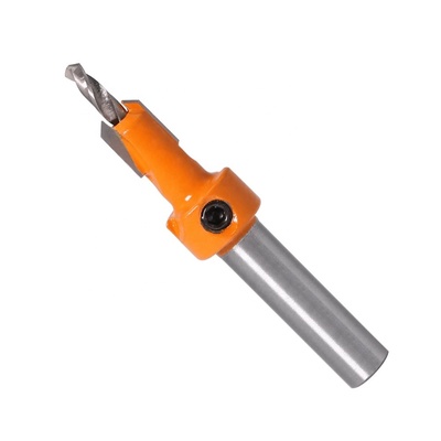 qualidade 8mm Shank CNC Bits de perfuração de carburo de tungstênio Countersunk Wood Drill Bit 45HRC fábrica