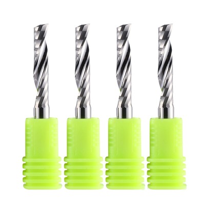 Un bon prix. Fraise en spirale à une seule hélice en carbure de haute qualité 3.175/4/6/8mm, fraise en bout CNC pour le bois, le PVC, l'acrylique et l'aluminium en ligne