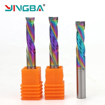 Bom preço Venda Quente Tungstênio Carbide Cnc Router Bits ForWood Carving Inserts Carbide Nano Coating Compressão para cima Cortar para baixo Milling Cutter on-line