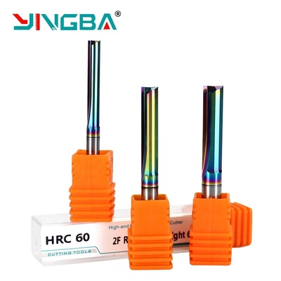 Giá tốt YingBa Hai đàn flute thẳng rãnh cuối máy xay Solid Carbide Cnc Router Machine cho gỗ cắt cắt cắt trực tuyến nhà cung cấp bán buôn trực tuyến