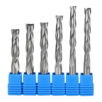 Goede prijs HOT SALE Groothandel 2F Flat End Fressing Cutter Hard Metal Double Edge Spiral CNC Fressing Cutter voor hout online