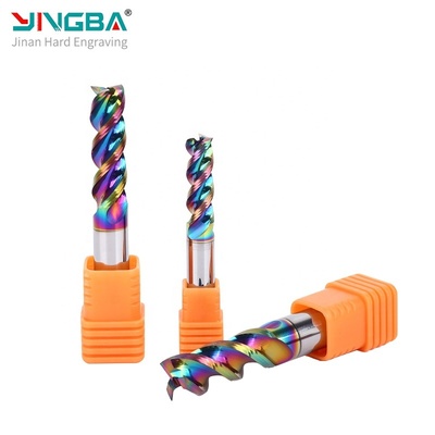 Harga bagus Yingba Manufaktur Produksi Tungsten Steel Nano Coating Tiga Flute Aluminium Router Bit untuk Aluminium Milling Cutter on line