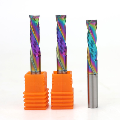 Good price CNC 4mm 6mm Two Flute Spiral up and Down Compression End Mill for Wood 1/4 Carbide Cutter Endmill 2f 3/8 Router Compression Bit online