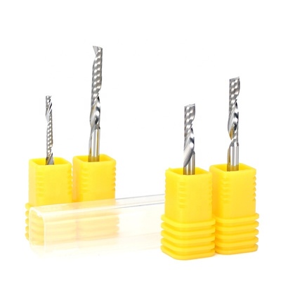 سعر جيد جهاز التوجيه السطحي القابل للسيطرة بـ CNC Bit 55HRC واحد فتحة طاحونة نهاية أكريليك الانترنت