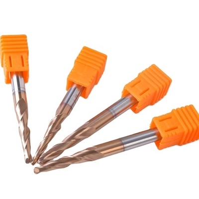 Goede prijs 55 graden Wolfram Steel CNC Router Bits Aanpasbaar OEM Sferische freesmachine Metalen legering Tapered Ball Neus End Mill online