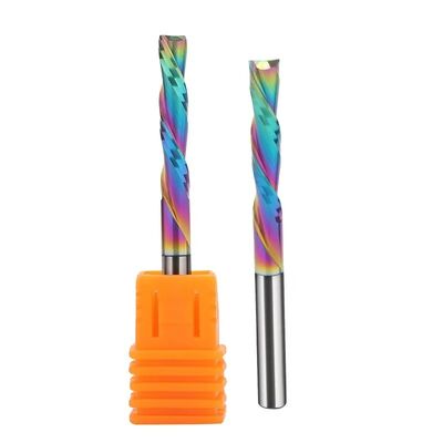 Quality YingBa Hot Selling DLC 2 Flute Left Hand Spiral Solid Carbide Cutter 6*22*50 Woodworking Bit for MDF PVC Ying Wood factory