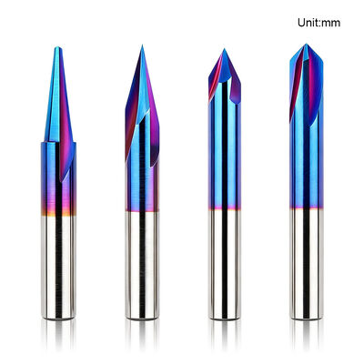 Good price Factory Direct Nano Blue Coated Solid Ying Alloy V-Type Router Bit Set for High Precision Woodworking online
