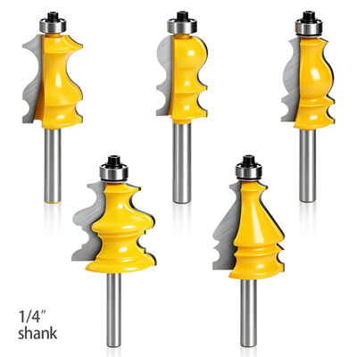 Chất lượng 5 MŨI KHOAN CNC ĐUÔI 1/4" DÙNG CHO KHẮC GỖ, ĐIÊU KHẮC & TẠO VIỀN — CẠNH HỢP KIM CÓ VÒNG BI DẪN HƯỚNG, PHÙ HỢP VỚI MÁY CNC, MÁY CẮT CẦM TAY & MÁY CẮT VIỀN (GỖ MỀM, GỖ CỨNG, MDF, VÁN ÉP) Nhà máy
