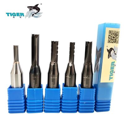 Good price Tiger High-Quality 3-Flute Spiral CNC Router Bit with Nano Black Coating and 55HRC Hardness for Woodworking online
