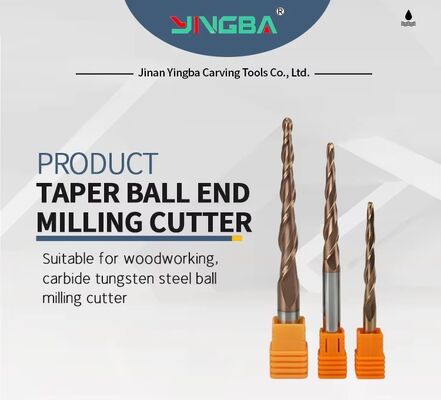 Good price Jinan Hard bar Hot Selling CNC Carving Knife with Double-edged Taper Ball End Milling Cutter 6 * 25 * R1 * 50 Solid Hard Alloy online