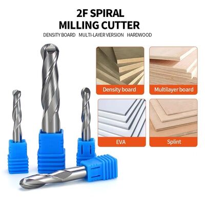 คุณภาพ คาร์ไบด์แข็ง 2 ฟลอยต์ สายลอกลูกจมูก Router บิต Tungsten Steel CNC Milling Cutter 3D การแกะสลัก 3.175-6mm Shank โรงงาน